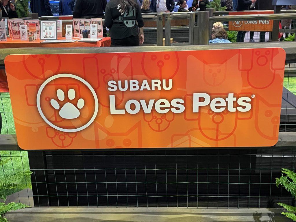 Subaru of America is one of just a few automakers that really knows how to connect with its customers at a values level. The pet adoption facility returned to the show this year. Subaru also sells pet-friendly accessories at its dealerships.